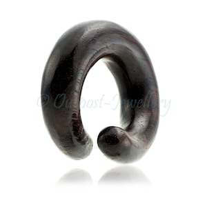 1 x coil wood ear spiral hanger gauge plug stretcher tribal organic body piercing 4mm 5mm 6mm 8mm 10mm 12mm 14mm