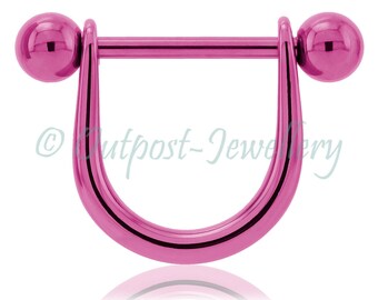 Nipple barbell barbell bartchrup paars geanodiseerd 316l chirurgisch staal 1.6mm (14ga) ASTM F138