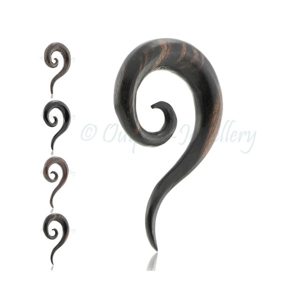 Wood tail spiral ear plug curly thai horn taper stretcher hanger body piercing