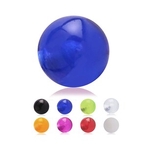Plain UV Ball 1.6mm 14g Replacement Colourful Fun for Piercing Bars Spare Part Kit to fit 1.6mm Barbell Labret scaffold navel tongue nipple