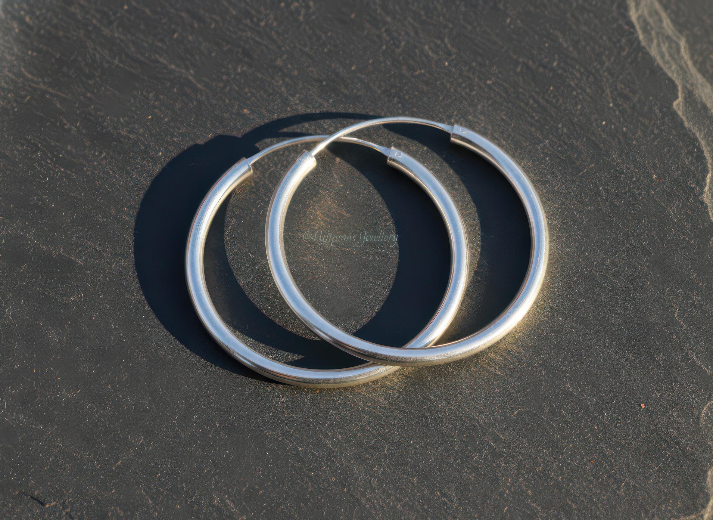 Orecchini Argento 925 VONALA Orecchini In Argento Sterling 925 – Cerchio Semplice, 5 Misure, Anallergici, Leggeri E Comodi Orecchini Anallergici Senza Nichel