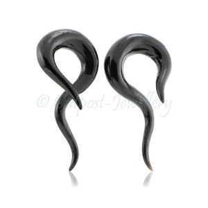 Par de longo chifre twister orelha espiral cabide plug maca taper talon tribal corpo piercing 3mm 4mm 5mm 6mm 8mm 10mm 12mm 8g 6g 4g 2g 0g 00g