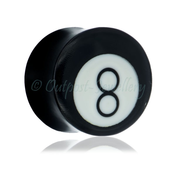 1 x 8 Ball horn double flared saddle plug design ear lobe gauge Size 10mm 12mm 14mm 16mm 18mm