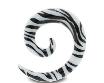 Zebra Ear Spiral Stretcher Taper Claw  - Expander Spacer Plug Tool For Stretching Lobes 4mm 5mm 6mm 8mm 10mm 12mm. Sold as singles