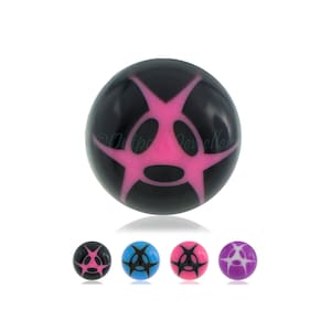 Anarchy Ball Replacement Colourful & Fun for Piercing Bars Spare Part Kit to fit 1.6mm 14g Barbell Labret scaffold navel tongue nipple