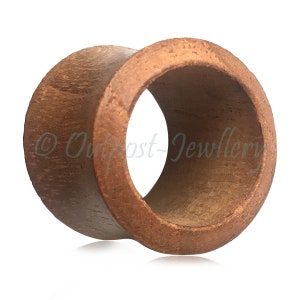Single round Teak wood flesh tunnel stretcher ear plug natural wooden stretched lobe piercing 6mm 8mm 10mm 12mm 14mm 16mm 18mm 20mm 22mm