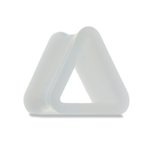 White triangle silicone tunnel. Double flared soft stretcher 4mm 5mm 6mm 8mm 10mm 12mm 14mm 16mm 18mm 20mm Unusual triangular shape plug