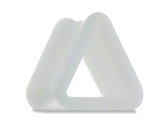 White triangle silicone tunnel. Double flared soft stretcher 4mm 5mm 6mm 8mm 10mm 12mm 14mm 16mm 18mm 20mm Unusual triangular shape plug