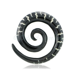 1 x 10mm Ear spiral hanger gauge plug horn stretcher taper organic tribal body piercing