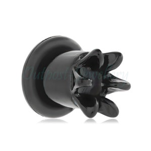 May include: A black, glossy, decorative object with a rounded base and a star-like design on top. The object has a smooth, reflective surface and appears to be made of a solid material. The text "Outpost Jewelry" is visible on the side.