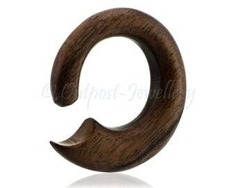 1 x wood wave design ear spiral hanger organic plug stretcher gauge tribal style  body piercing 3mm (8ga), 4mm (6ga), 5mm (4ga), 6mm (2ga)