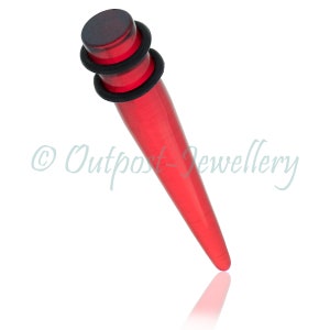 Red 7mm 9mm 11mm & 13 mm ear tapers to buy on Etsy