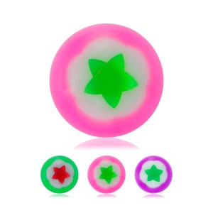 Star Ball Replacement Colourful & Fun for Piercing Bars Spare Part Kit to fit 1.6mm 14g Barbell Labret scaffold navel tongue nipple