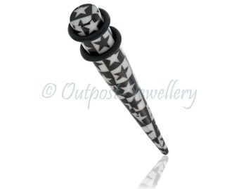 Star Checker Print Stretcher Taper Spike Expander Plug Tool For Stretching Ear Lobes 3mm 4mm 5mm 6mm 8mm 10mm 12mm