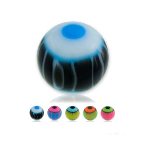 Eyeball Eye Ball Replacement Colourful & Fun for Piercing Bars Spare Part Kit to fit 1.6mm 14g Barbell Labret scaffold navel tongue nipple