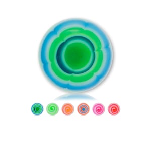 Spiral Layer Ball Replacement Colourful & Fun for Piercing Bars Spare Part Kit to fit 1.6mm 14g Barbell Labret scaffold navel tongue nipple