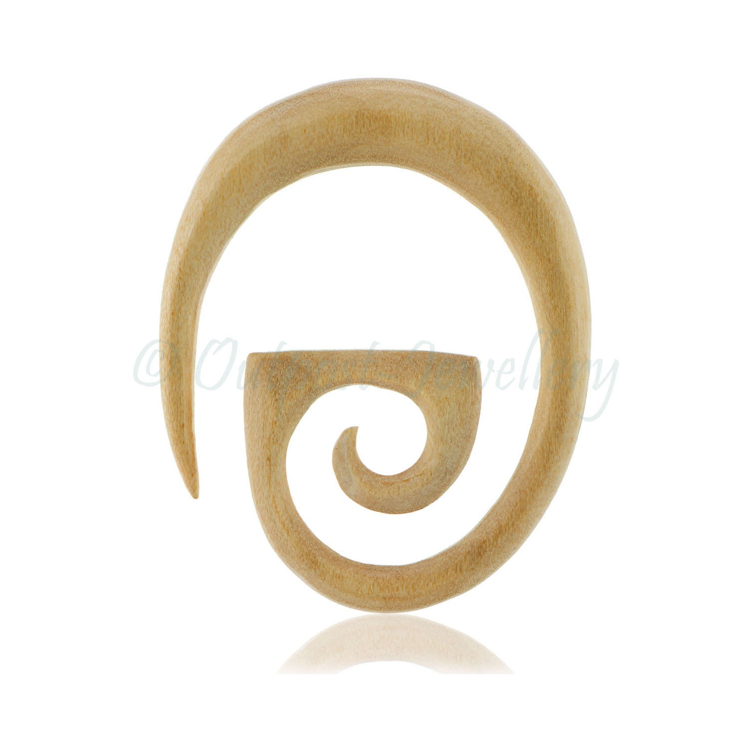 1 x oreille spirale cintre bouchon organique civière tribal bois sculpté corps piercing tribu