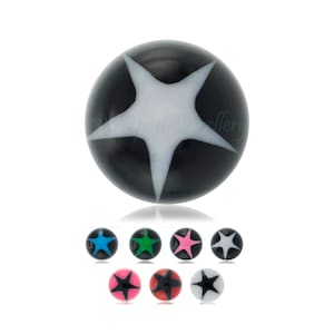 1.6mm 14g Replacement Colourful Fun Star Ball for Piercing Bars Spare Part Kit to fit 1.6mm Barbell Labret scaffold navel tongue nipple