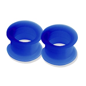 Blue silicone soft tunnel. Double flared soft stretcher 4mm 5mm 6mm 8mm 10mm 12mm 14mm 16mm 18mm 20mm 22mm 24mm 26mm 28mm 30mm