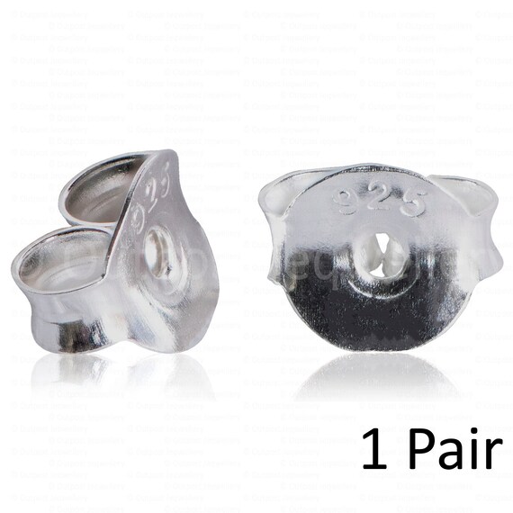 Spare Earring Butterfly Backs for Silver Stud Earrings Real Solid