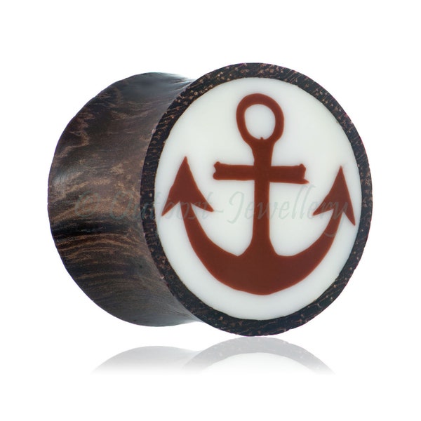 1x Sono wood double flared natural wooden saddle plug anchor design gauge Size 16mm 18mm 20mm 26mm 28mm 30mm for stretched ears