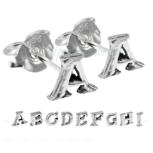 A bis I Sterling-Silber-Alphabet-Buchstaben-Anfangs-Ohrstecker-Ohrring UK für Mädchen-Jungen-Namen A B C D E F G H I