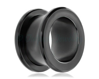 1 x vis tunnel en acier PVD noir et bord arrondi en acier chirurgical 316L taille 3,2 mm 4 mm 5 mm 6 mm 8 mm 10 mm 12 mm 14 mm 16 mm 18 mm 20 mm