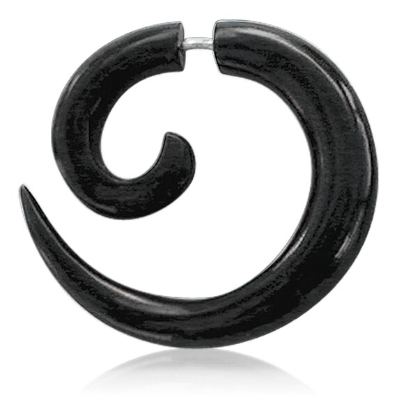 1 Pezzo Espansore Orecchio Acrilico Nero A Spirale Taper Di - Foto 10