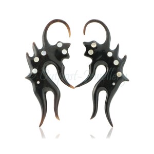 Tribal earring pair 1.6mm 14g 14ga forest people stretcher shell horn body piercing taper