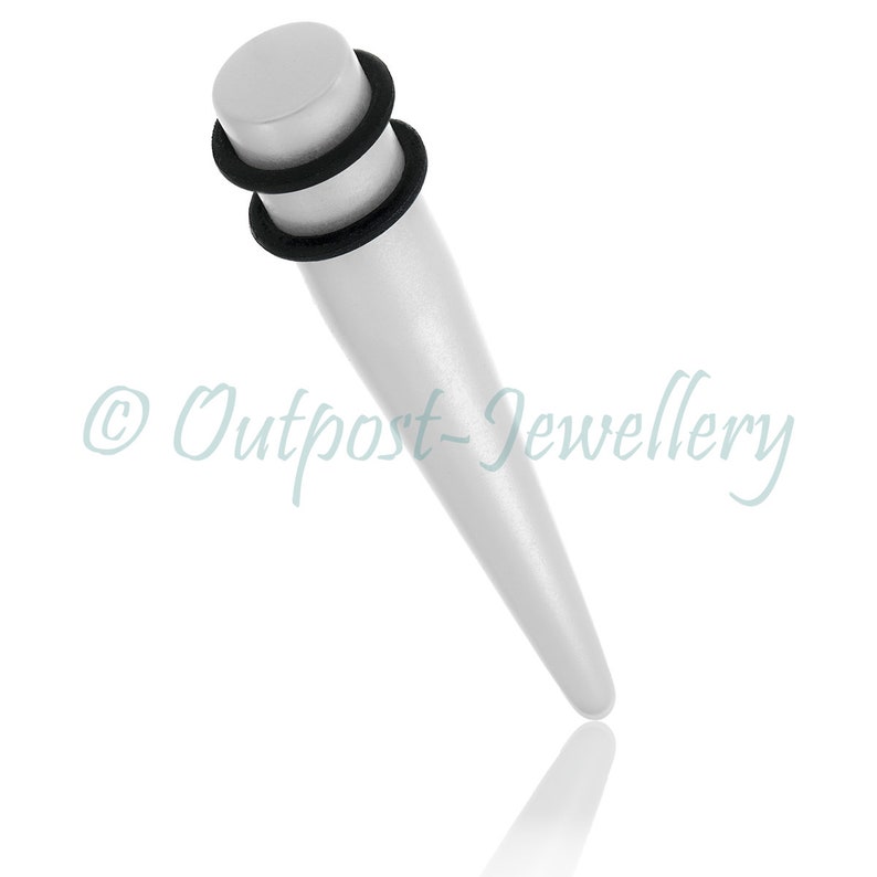 White 7mm 9mm 11mm & 13 mm ear tapers to buy on Etsy