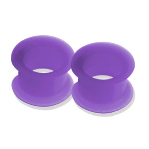 Purple silicone soft tunnel. Double flared soft stretcher 4mm 5mm 6mm 8mm 10mm 12mm 14mm 16mm 18mm 20mm 22mm 24mm 26mm 28mm 30mm