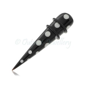 Expansor cônico de chifre manchado, plugue de espigão de maca de ouvido orgânico, preto e medidor de tamanho 4mm 5mm 6mm 8mm 10mm 12mm 8g 6g 4g 3g 0g 00g 1/2&quot;