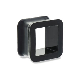 Black square silicone tunnel. Double flared soft stretcher 4mm 5mm 6mm 8mm 10mm 12mm 14mm 16mm 18mm 20mm Unusual square box shape plug