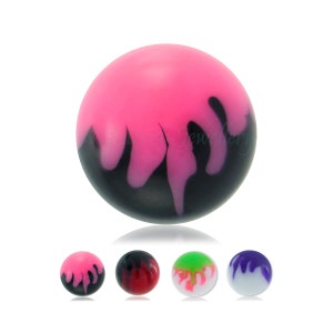 Flame Ball Replacement Colourful & Fun for Piercing Bars Spare Part Kit to fit 1.6mm 14g Barbell Labret scaffold navel tongue nipple