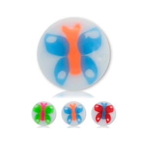Butterfly logo Ball 1.6mm 14g Replacement Colourful Fun Piercing Bar Spare Part Kit fits 1.6mm Barbell Labret scaffold navel tongue nipple