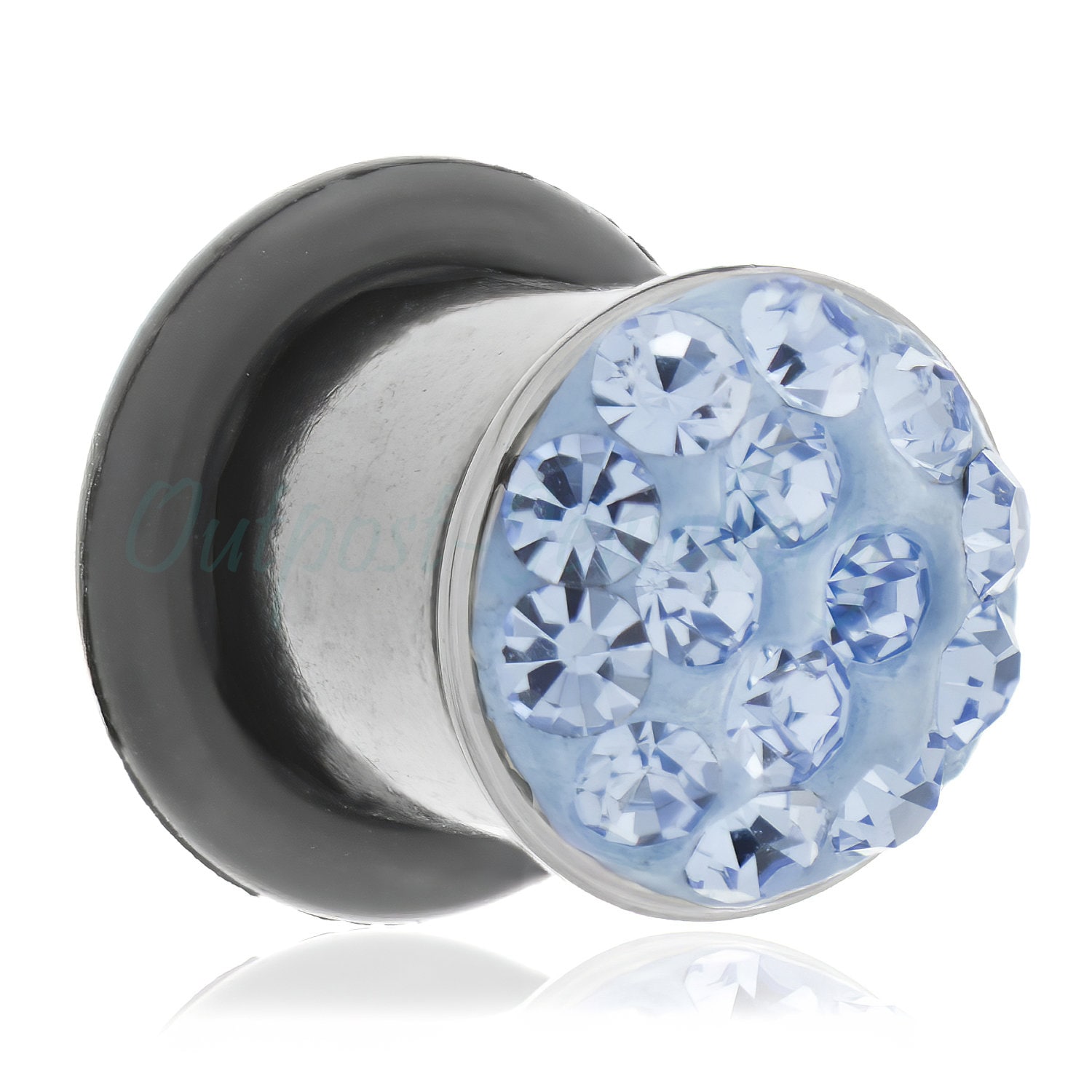Flesh Vite Tunnel Plug Acciaio 1 Pezzo Cristalli Strass 4 6 8 10 MM Orecchio - Foto 6