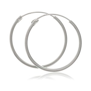 1.2mm x 20mm 925 Sterling Silver Hinged Hoop Earrings Simple Creole Hoops 1.2mm tube & 20mm Diameter Classic Ear Jewellery