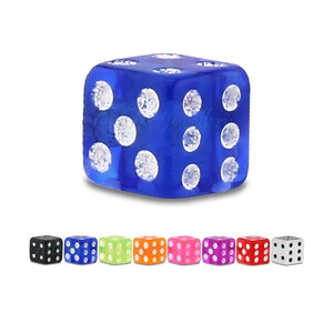 1.6mm 14g Dice - 5mm Size Replacement Colourful Fun Piercing Bar Spare Part Kit to fit 14 gauge Barbell Labret scaffold navel tongue nipple