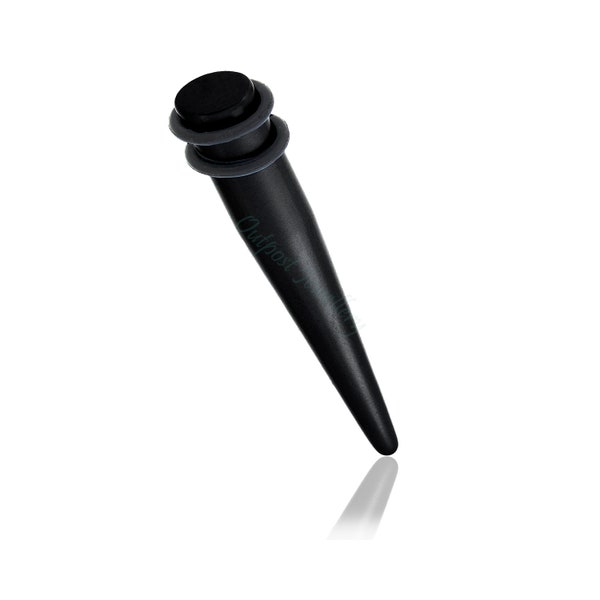 Black Ear Stretcher Taper Gauge Expander Bent Spike Plug For Stretching Lobes 1.6mm 2mm 2.5mm 3mm 4mm 5mm 6mm 8mm 10mm 12mm 14mm 16mm & Up