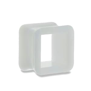 White square silicone tunnel. Double flared soft stretcher 4mm 5mm 6mm 8mm 10mm 12mm 14mm 16mm 18mm 20mm Unusual square box shape plug