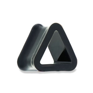 Black triangle silicone tunnel. Double flared soft stretcher 4mm 5mm 6mm 8mm 10mm 12mm 14mm 16mm 18mm 20mm Unusual triangular shape plug