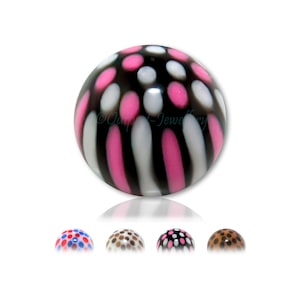 Spotted Dot Ball Replacement Colourful & Fun for Piercing Bars Spare Part Kit to fit 1.6mm 14g Barbell Labret scaffold navel tongue nipple