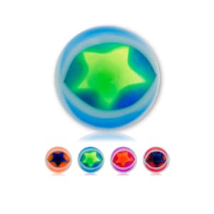 UV Alien Eye Ball 1.6mm 14g Replacement Colourful Fun Piercing Bars Spare Part Kit to fit 1.6mm Barbell Labret scaffold navel tongue nipple