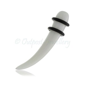 Extenseur conique pour oreilles bio, bouchon à pointes blanc crème et calibre 4 mm 5 mm 6 mm 8 mm 10 mm 12 mm 8 g 6 g 4 g 3 g 0 g 00 g 1/2