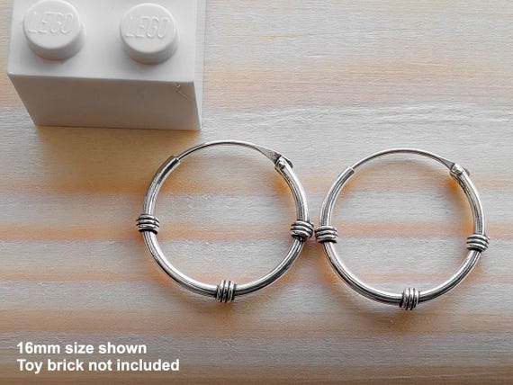 Cerchi Sterling Silver Donna Orecchini A Cerchio In Argento Sterling 925, Diametro 30 Mm (1,2"), Spessore 5 Mm - Nuovi Senza Etichette! Orecchini Donna Semplici - Foto 11