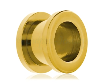 1 x vis tunnel pour chair en acier chirurgical PVD doré et bord carré 2 mm 2,5 mm 3,2 mm 4 mm 5 mm 6 mm 8 mm 10 mm 12 mm 14 mm 16 mm 18 mm 20 mm