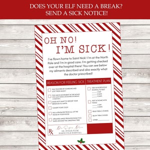 Elf Printable - Elf I'm Sick Note - Elf Ideas - Elf Forgot to Move! - PDF - Digital Download