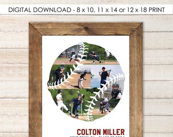 Baseball Photo Collage | Softball Photo Collage | Senior Night | Coach | Christmas Present | Printable Custom Design