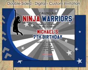 Ninja Warrior Invitation |  Ninja Birthday Invitation | Ninja  Warrior Birthday Invitation | Personalized Ninja Invitation |Digital Download
