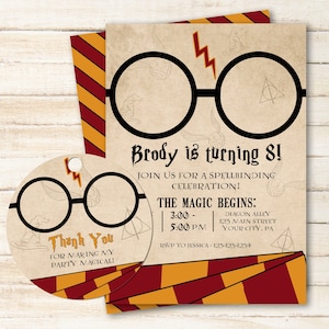 Wizard Birthday Invitation & Gift Tags | Magical Birthday | | Printable Wizard Invitation | Wizard Gift Tags | 5x7 Invitation